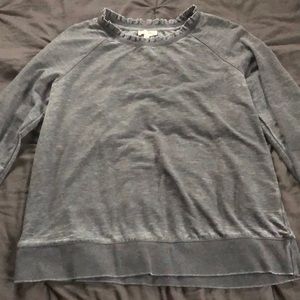 Jane and Delancey distressed crew neck sweater